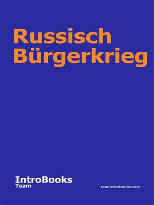 Russisch Bürgerkrieg - ebook